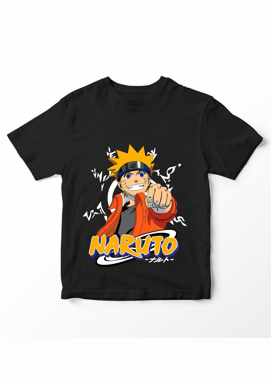 Чорна футболка з аніме принтом наруто -40 No Brand