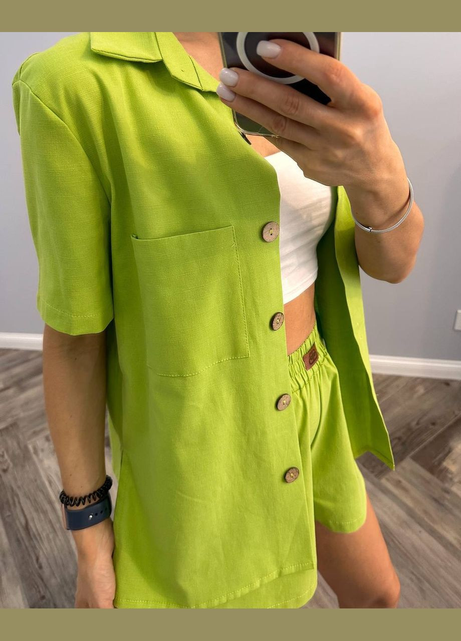 Костюм лен шорты и рубашка No Brand (330174000)