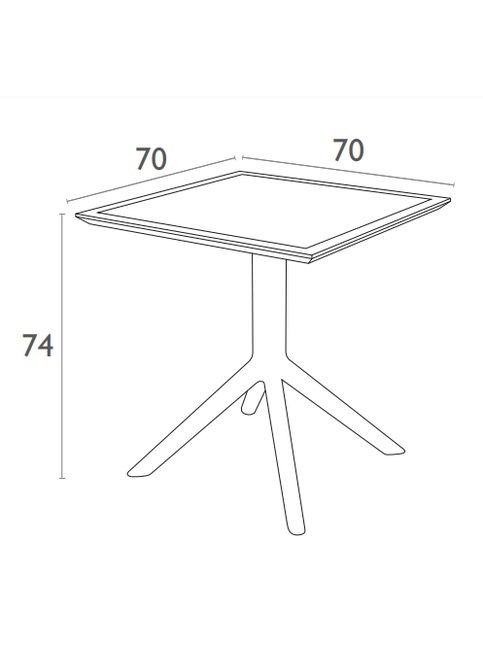 Стіл садовий Sky Table 70 Бежевий Siesta (372178854)