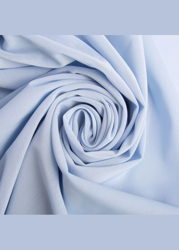 Тканина сітка Нейлон декоративна 150 см 170 г/м2 для одягу, декору, еластична, стрейчева 1537 блакитна IDEIA (322765175)