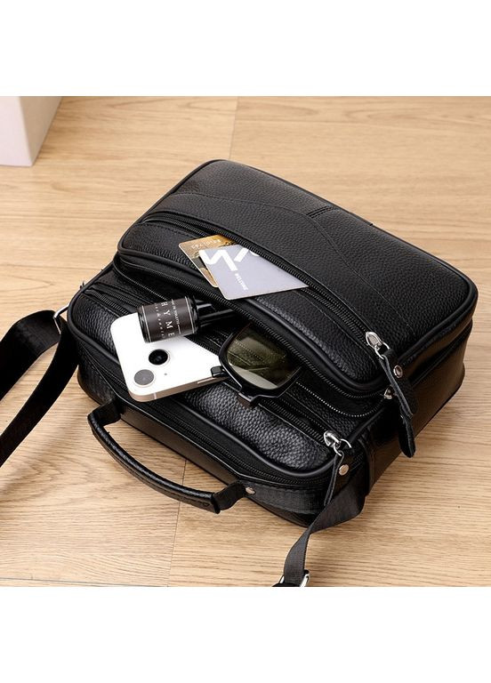 Мужская сумка-барсетка с ручкой кожаная с ремнем через черное плечо BX-14440B Bexhill (341309618)