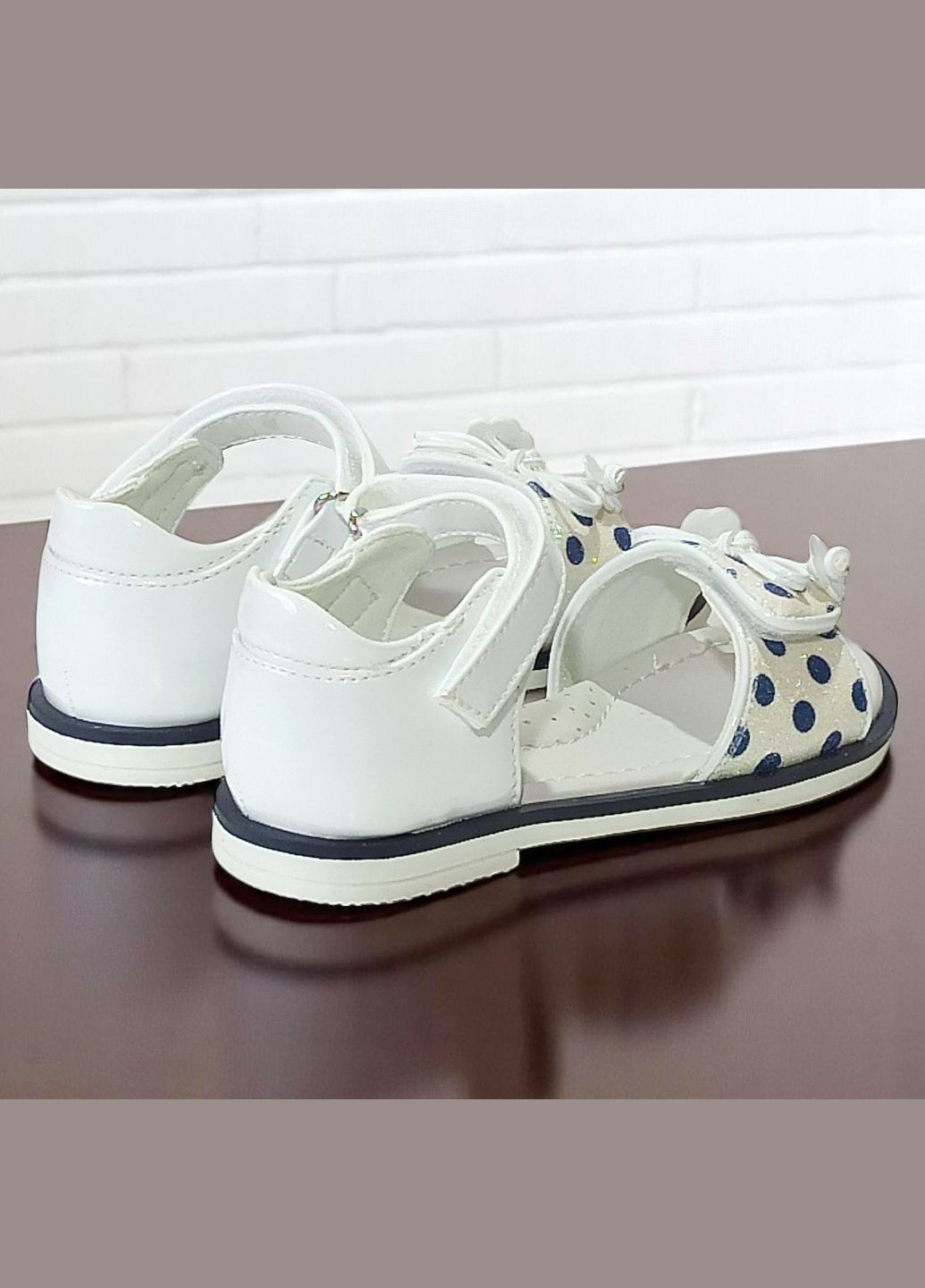Белые повседневные, праздничные ортопедические босоножки открытые сандалии на липучках для девочки Сказка на липучке