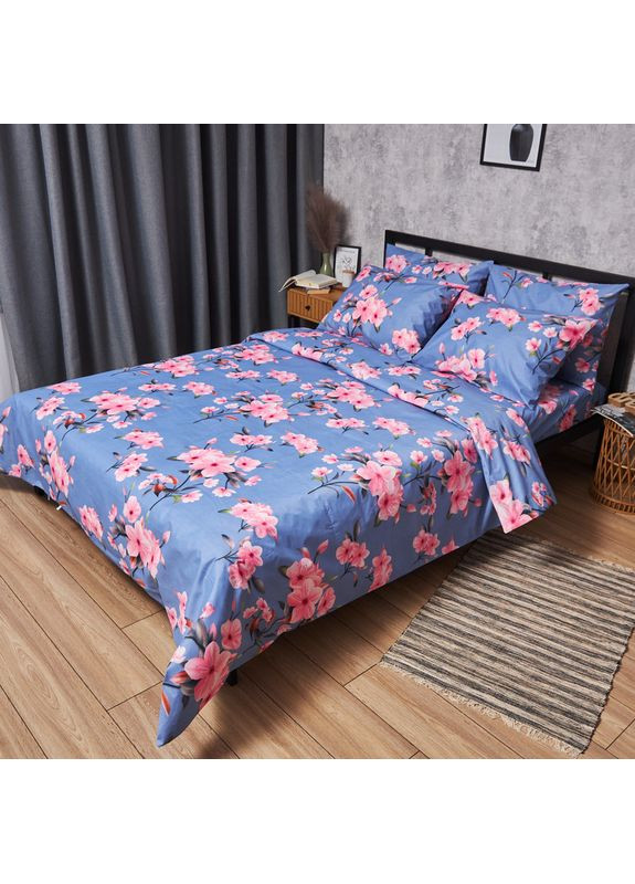 Комплект постільної білизни Микросатин Premium «» Сімейний 143х210х2 наволочки 2х50х70 (MS-820007551) Moon&Star Blossom Sky (356114503)