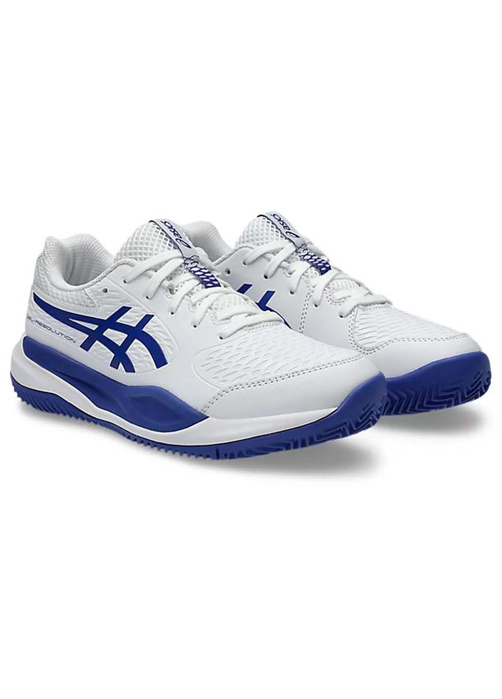 Цветные демисезонные детские кроссовки gel-resolution x gs clay white/dark cobalt Asics