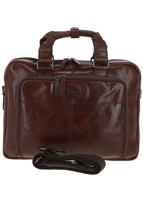 Сумка портфель через плечо для мужчин из натуральной кожи для документов А4 для ноутбука Темно-коричневый 40434 Ashwood (361400974)