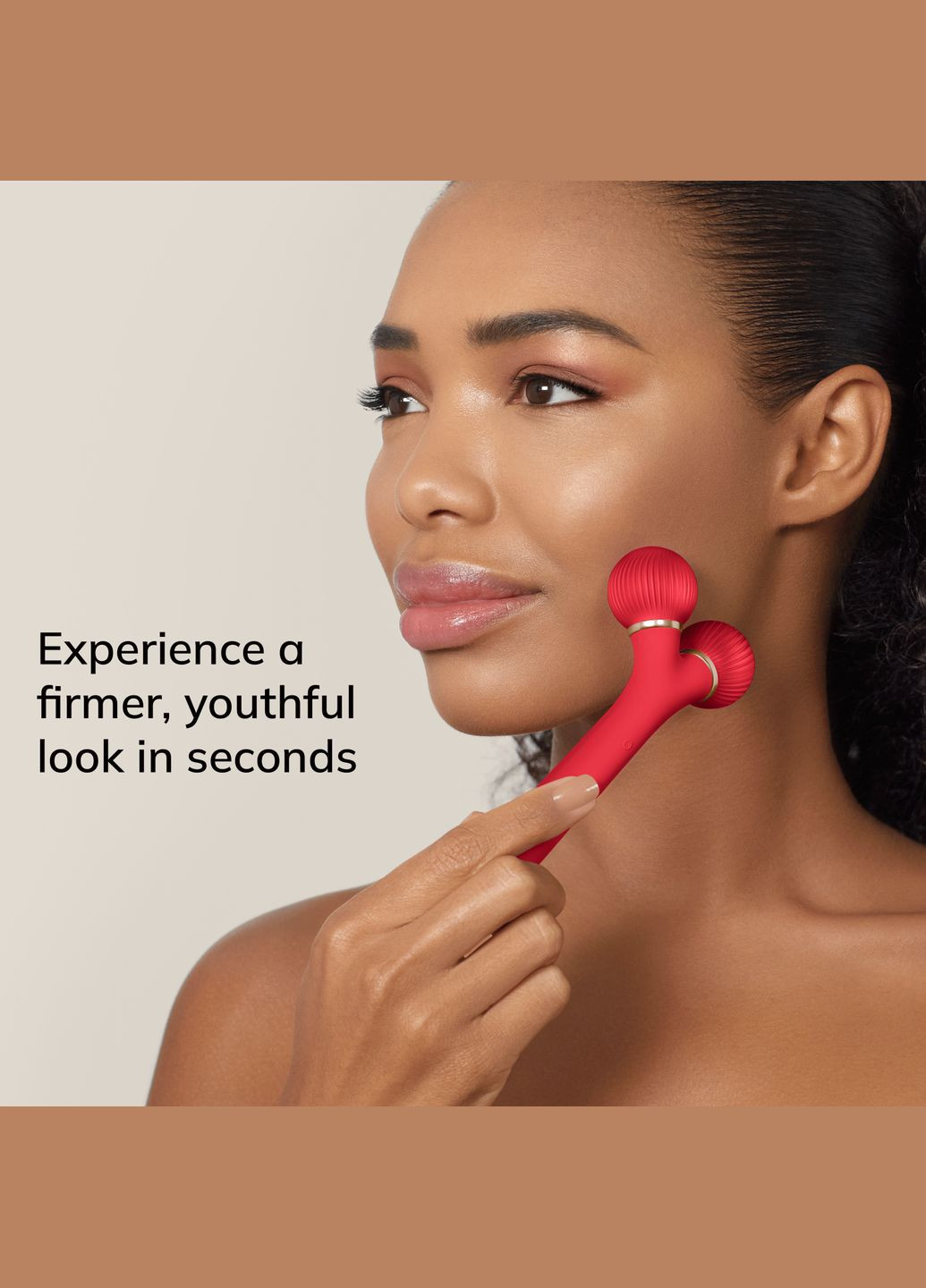 Электронный ультразвуковой ролик для лица Sonic Facial Roller 4в1 red GESKE (341526307)