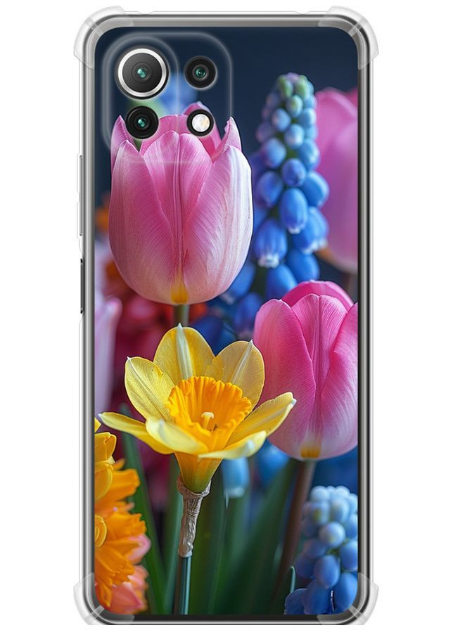 Силикон с усиленными углами чехол 'Весенние цветы' для Endorphone xiaomi mi 11 lite (285783978)