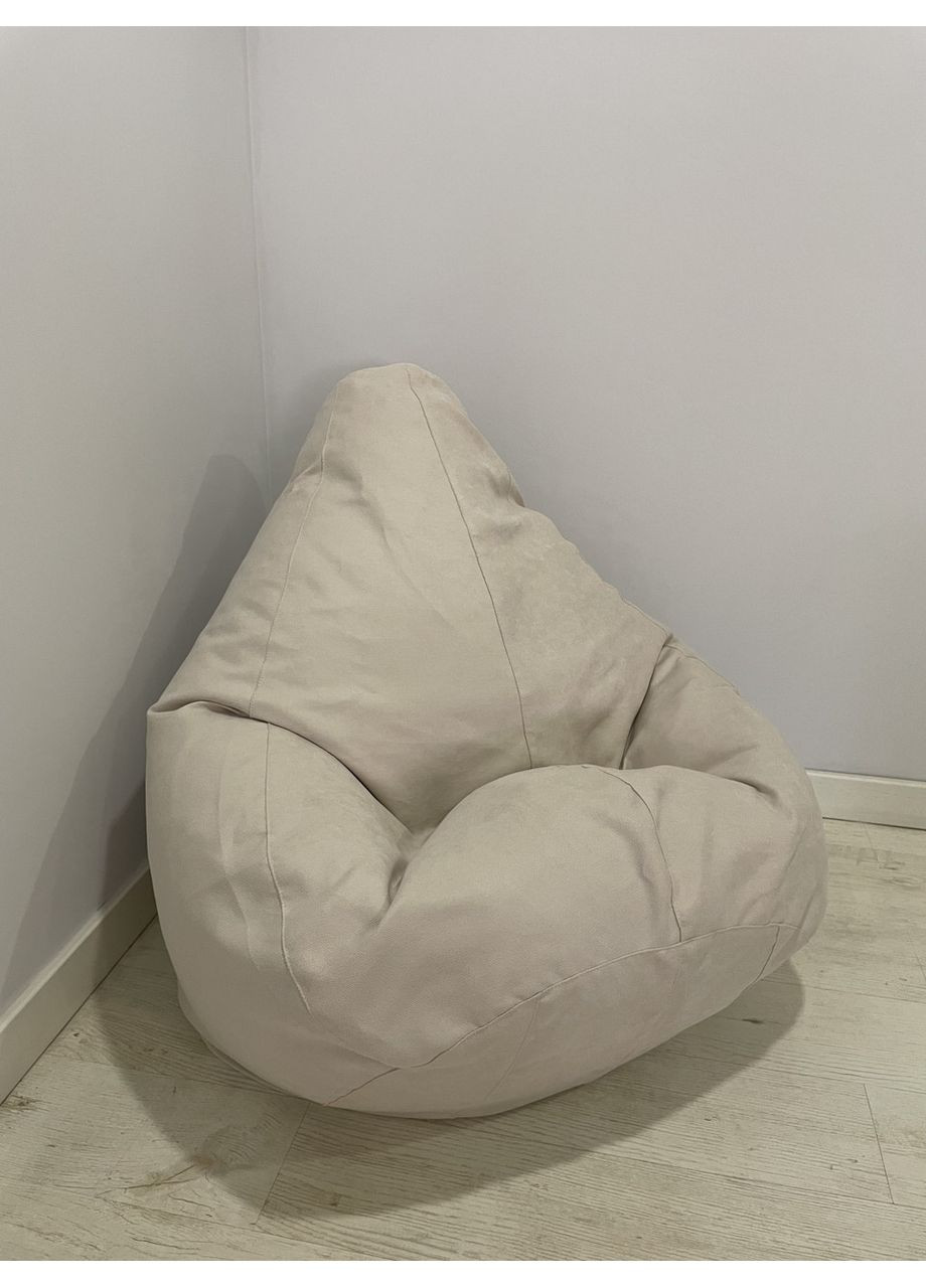 Кресло-мешок груша, M - 100х75 Велюр GREAT ECRU SkyPuff (361256791)
