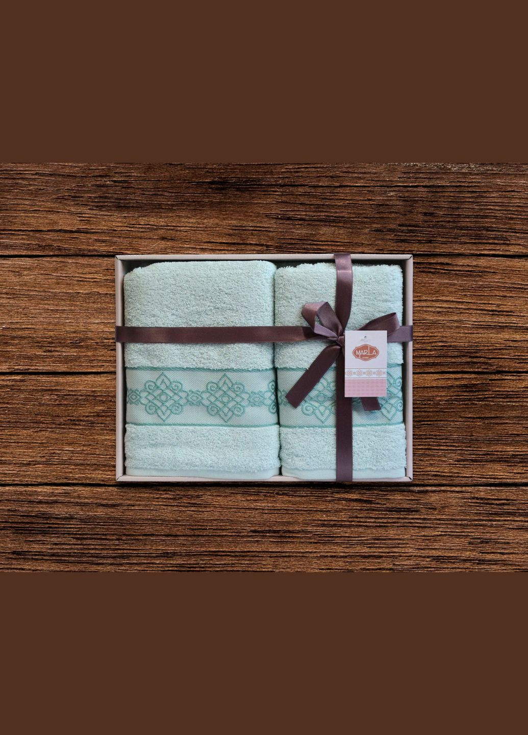 Набор махровых полотенец Marla Bellanita 50х90 см 70х140 см 2 шт. No Brand мятный