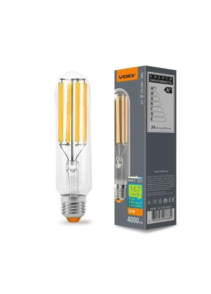 Лампочка LED Filament T38F 24W E27 5000K (VL-T38F-24275) Videx (396875847)