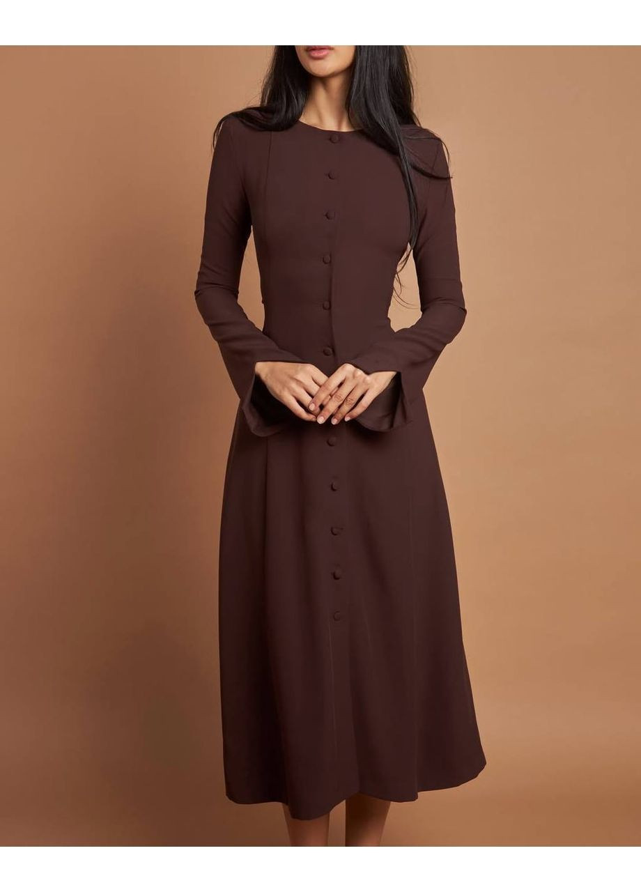 Коричнева повсякденний, кежуал сукня No Brand однотонна