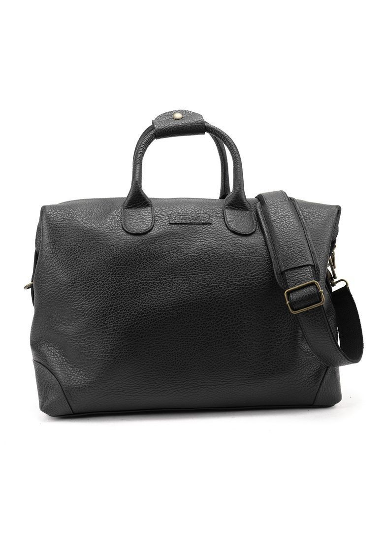 Дорожня сумка з натуральної шкіри через плече містка повсякденна для міста та подорожей чорний RoyalBag CH-10010A-P (370944133)