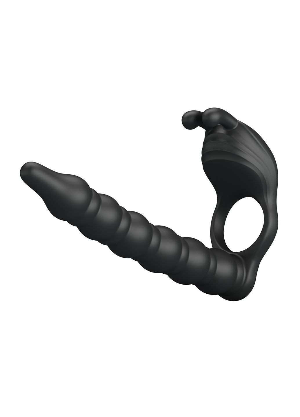 Виброкольцо с клиторальным и анальным стимулятором Blackney, черное Pretty Love (361670035)