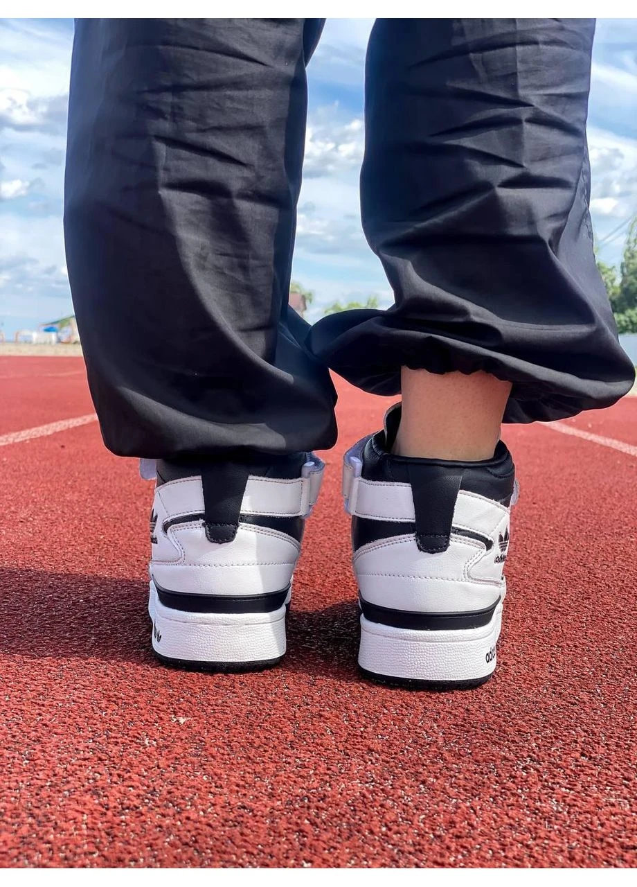 Білі кросівки чоловічі adidas forum 84 high white black адідас форум 84 білі демісезон No Brand