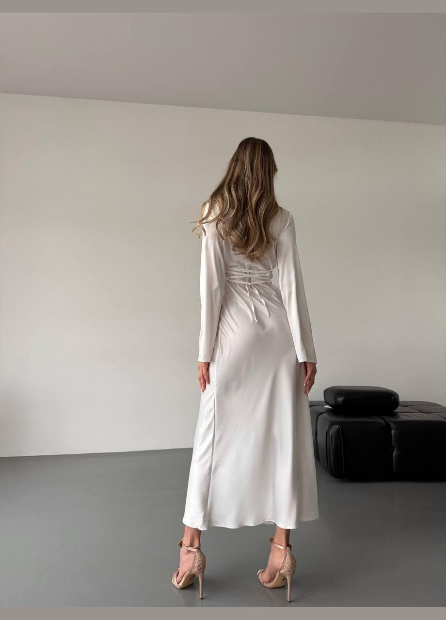 Молочное повседневный платье женское - длина макси, однотон JUGO однотонное