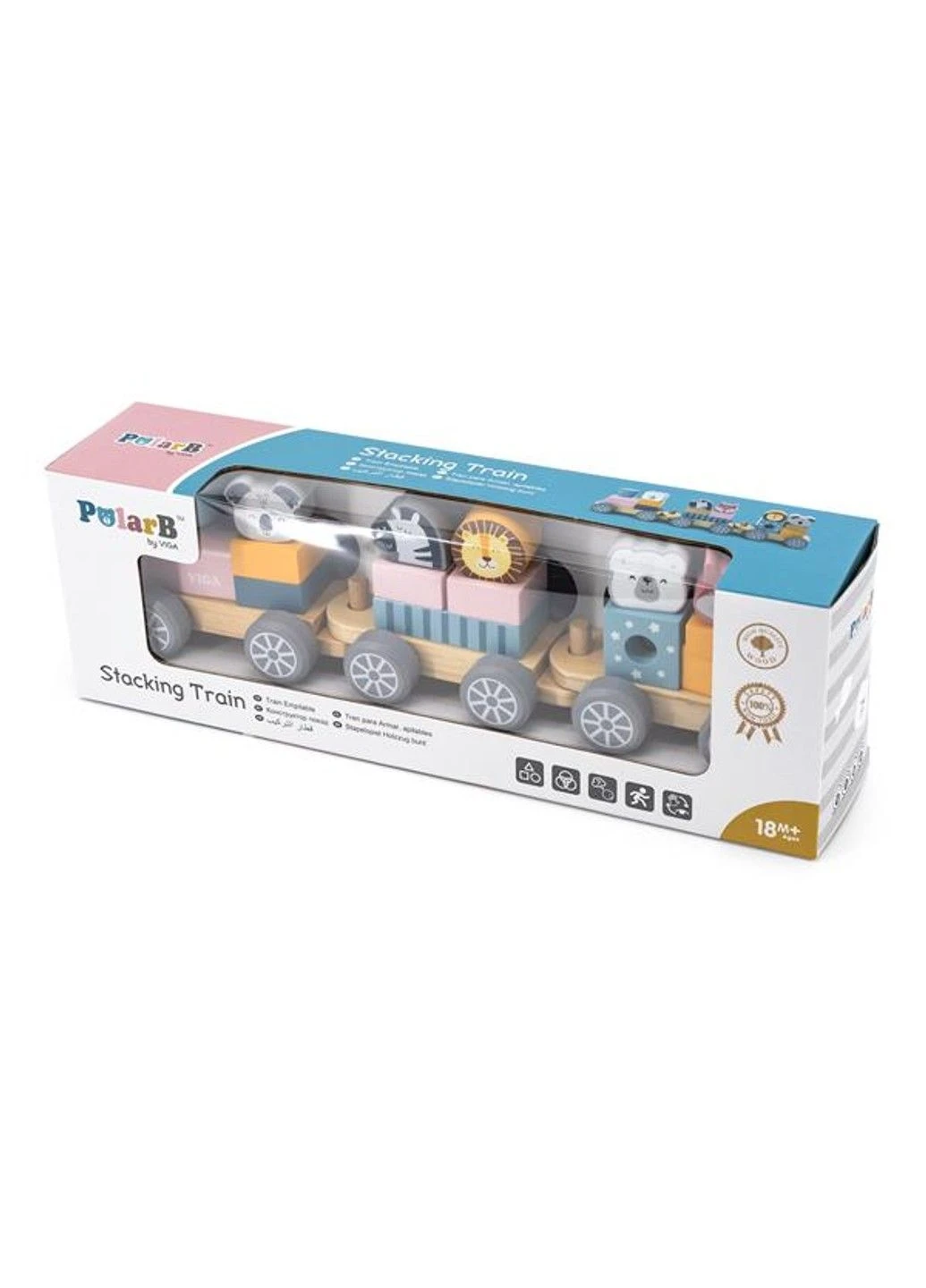 Дерев'яний поїзд-пірамідка Viga Toys Звірята (44015) PolarB (331174177)
