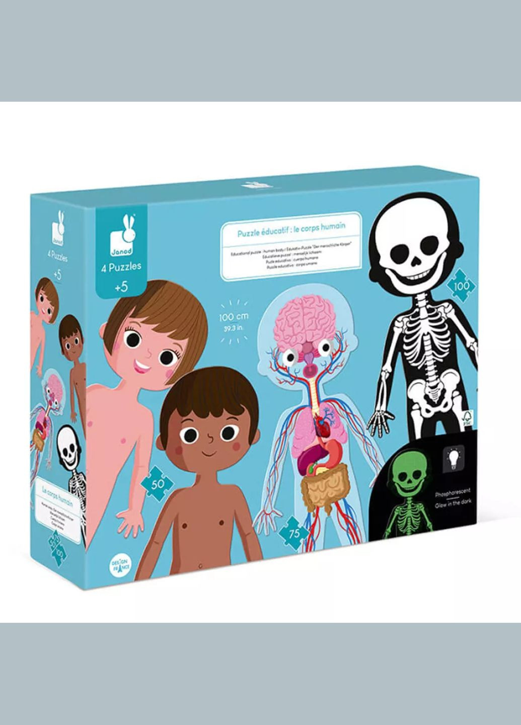 Набор пазлов Тело человека 4в1 225 эл (J02681) Janod (342715889)