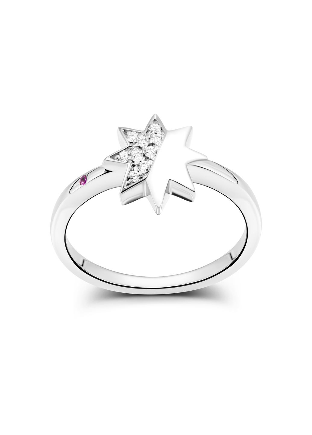 Кольцо из белого золота с бриллиантами и рубином Zarina (333834322)