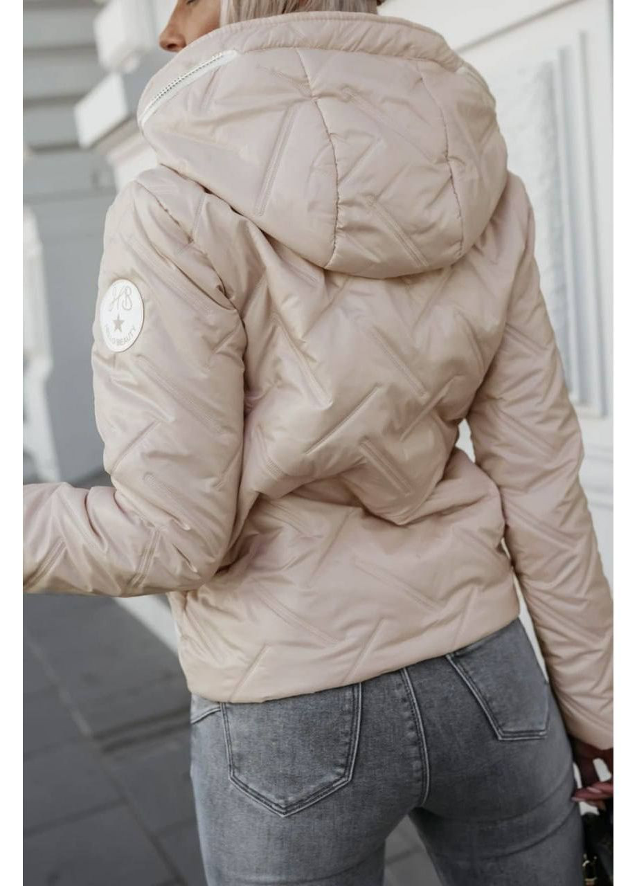Бежева демісезонна жіноча демісезонна куртка No Brand