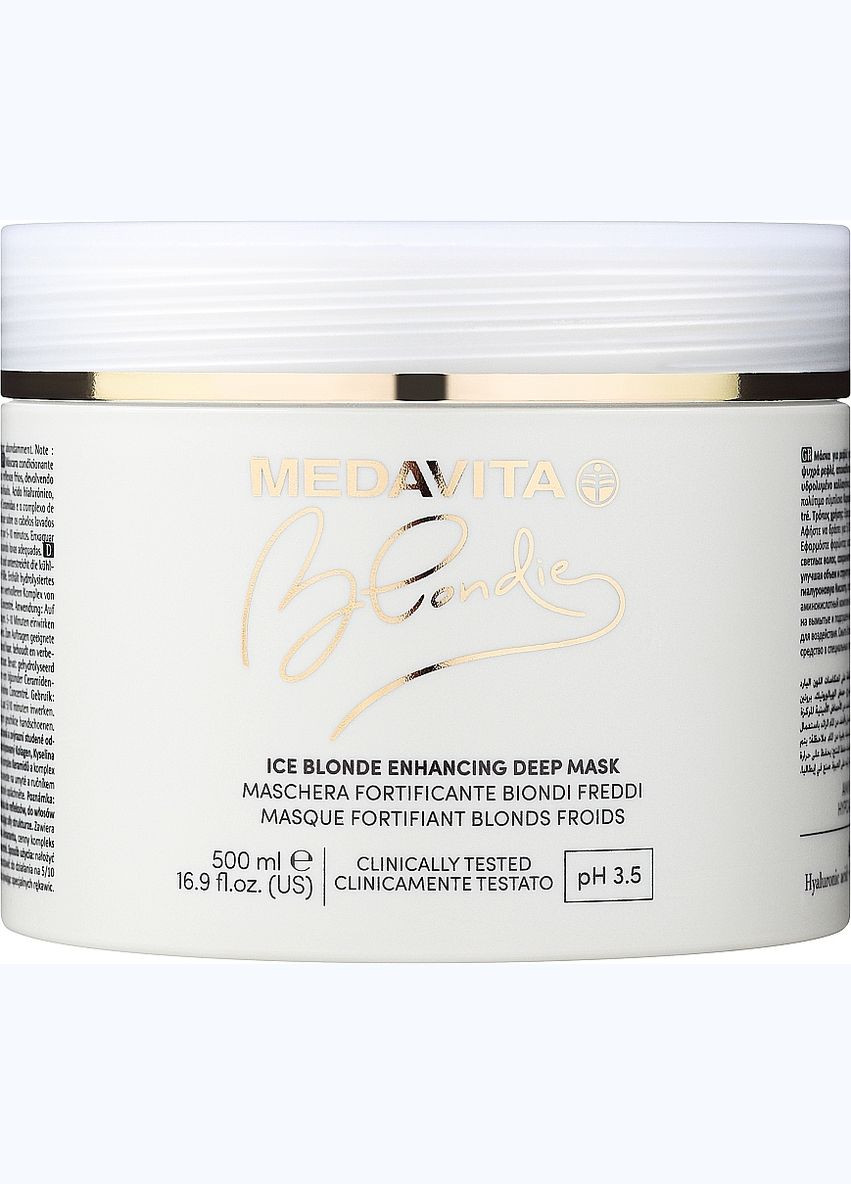 Маска для холодних відтінків блонду Blondie Ice Blonde Enhancing Deep Mask 500ml (1176403-195908) Medavita (368865941)