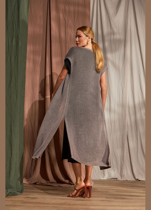 Жіночий подовжений кардиган-сітка (2456) Triko Bakh (334710291)