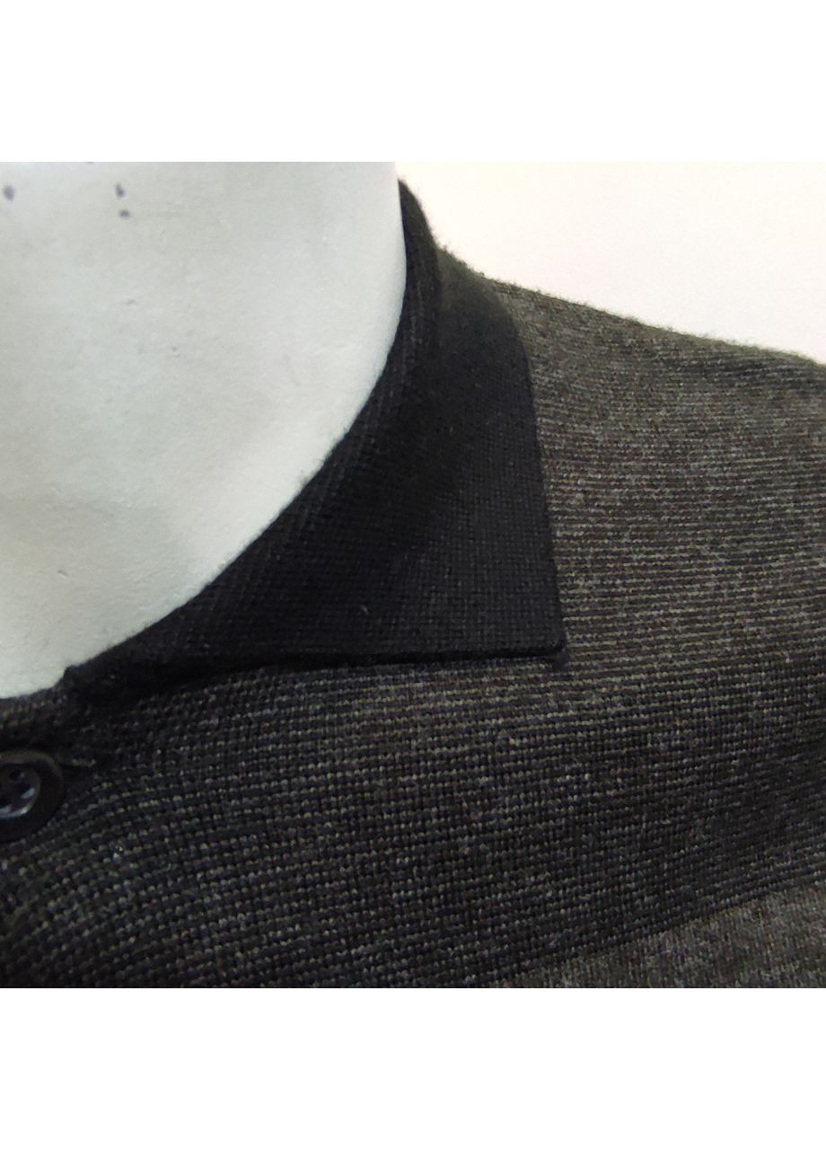 Чорний светр чоловічий джемпер поло комір з гудзиками No Brand