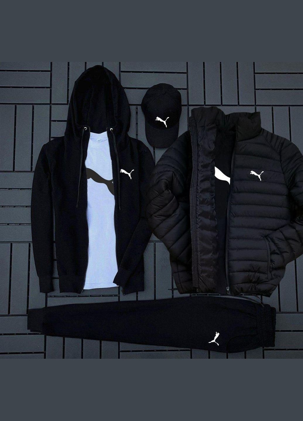 Комплект с курткой+худи на молнии+штаны+футболка+кепка No Brand (316244389)