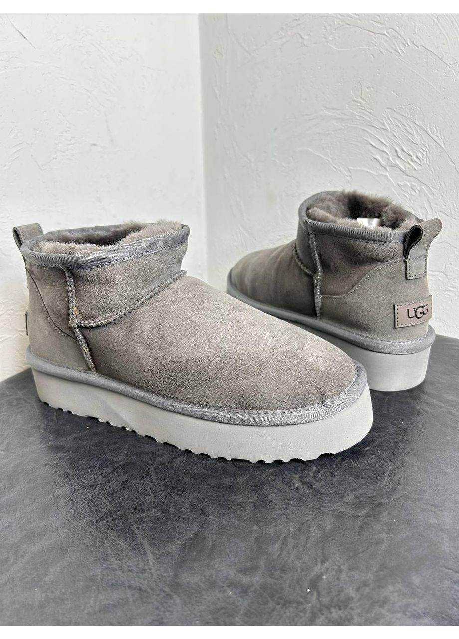 Жіночі Уггі UGG Ultra Mini Platform Grey (Замша) (366196812)