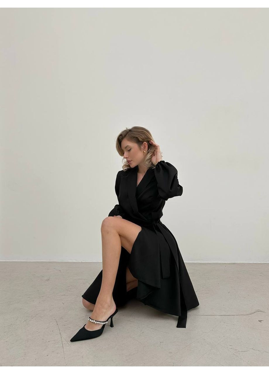 Черное праздничный платье из креп-костюмки — замеры в описании силуэтная GD/GL Модний простір однотонное