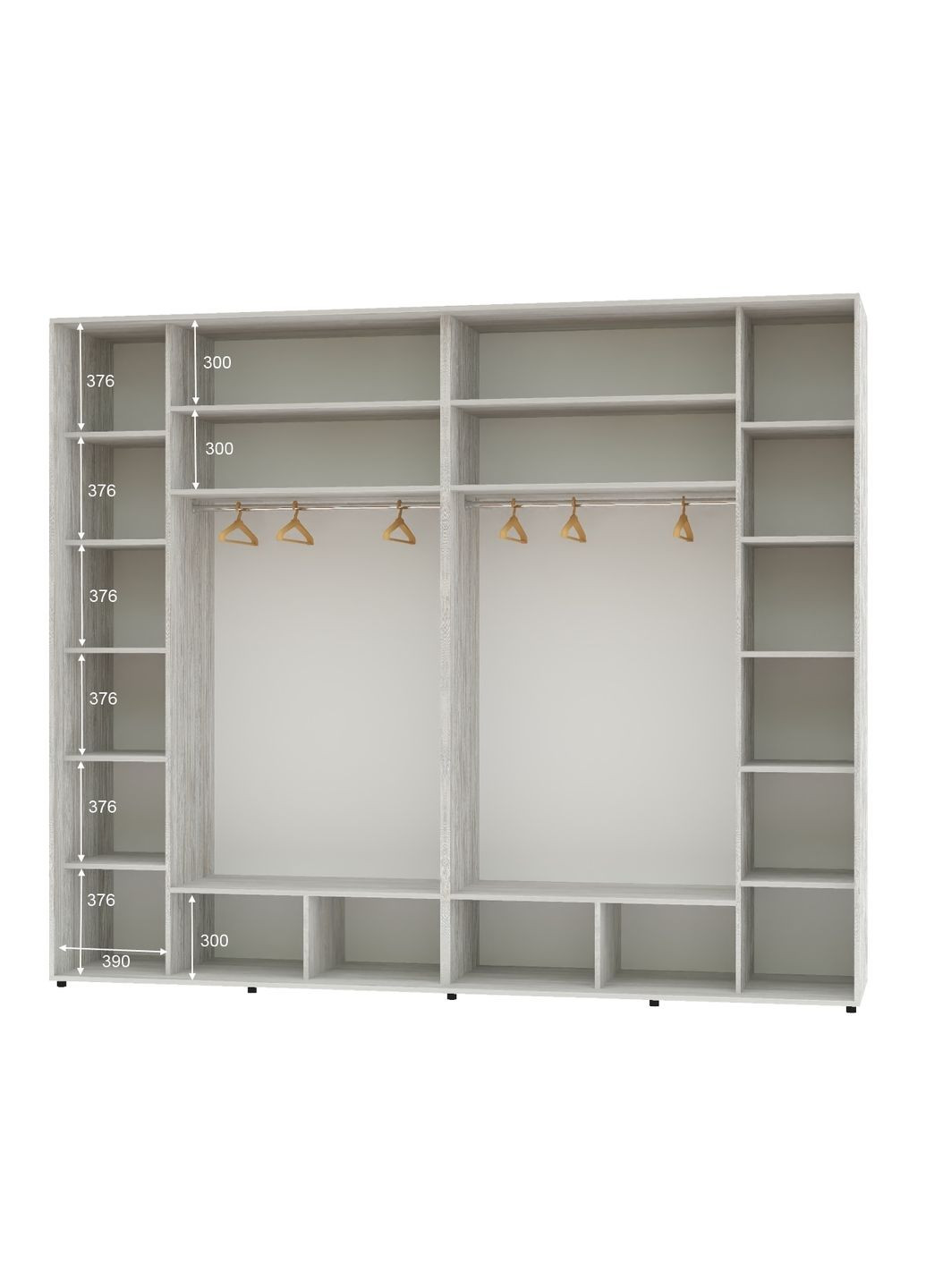 Шафа-купе тридверна 300*60*250 Сосна Натті 2 Дзеркала з піскострумним малюнком/Дзеркало Люкс-149 Алекса (360438886)