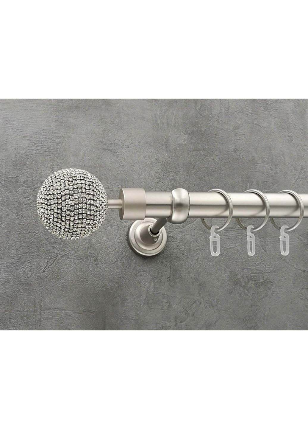 Карниз Емпреса гладка штанга одинарний відкритий 25 мм 320 см Сатин Quadrum (352778285)