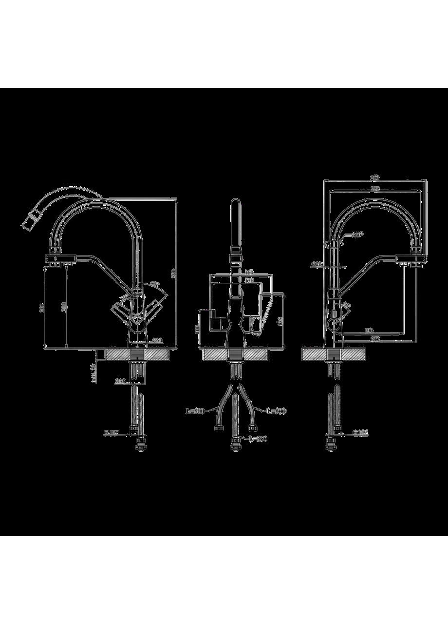 Комплект кухонной мойки HM 7546 NANO BLACK Kraft (349512637)