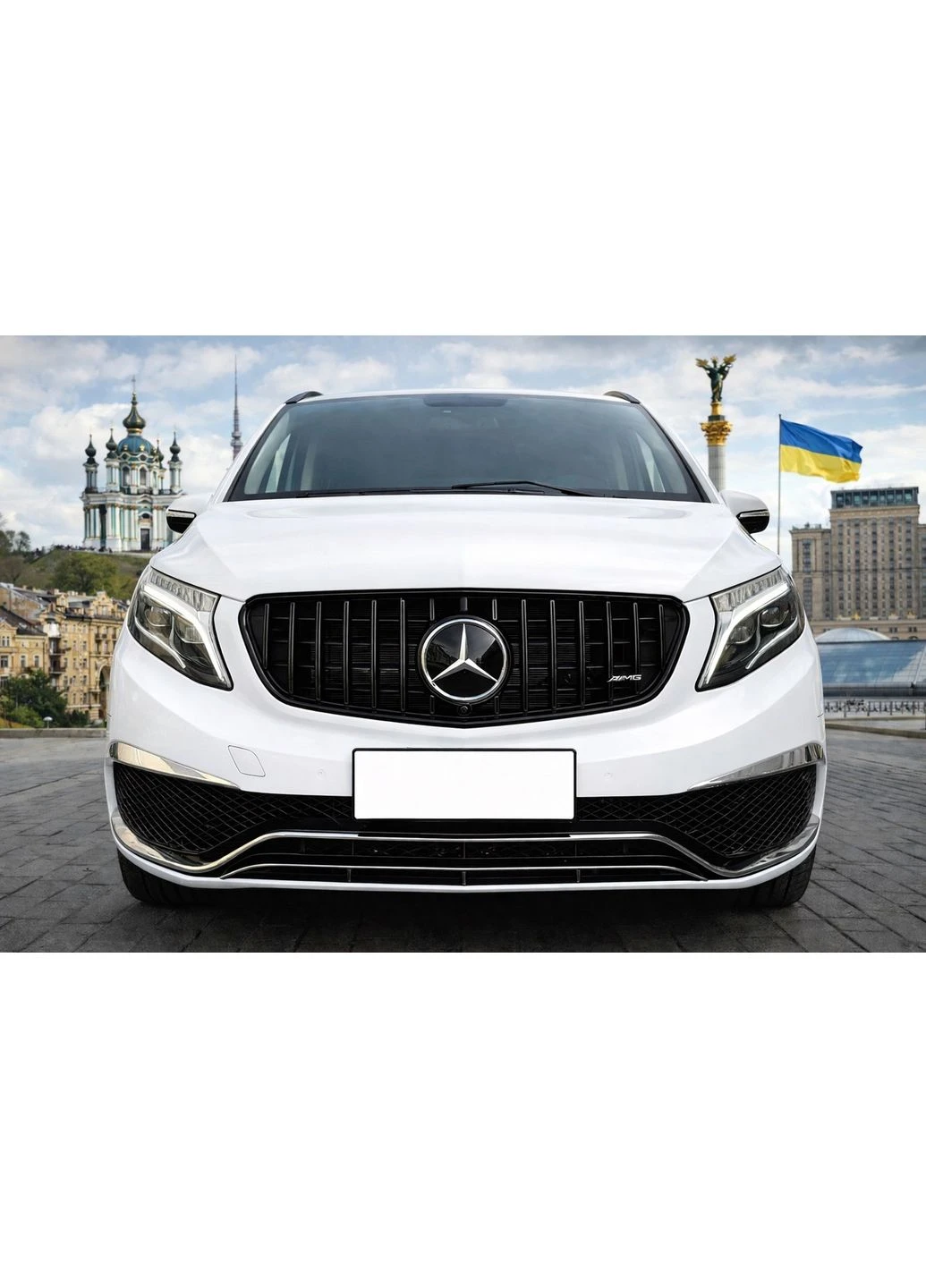 Передня решітка GT Panamericana Black (2014-2019 для V-class) для Mercedes /V-class W447 2014- рр Vito (389786201)