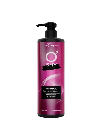 Шампунь Intense Ceramides & Keratin Эластичность и гладкость 500 мл (4820263232965) O'shy Intense Ceramides &amp; Keratin Еластичність та гладкі (401517179)