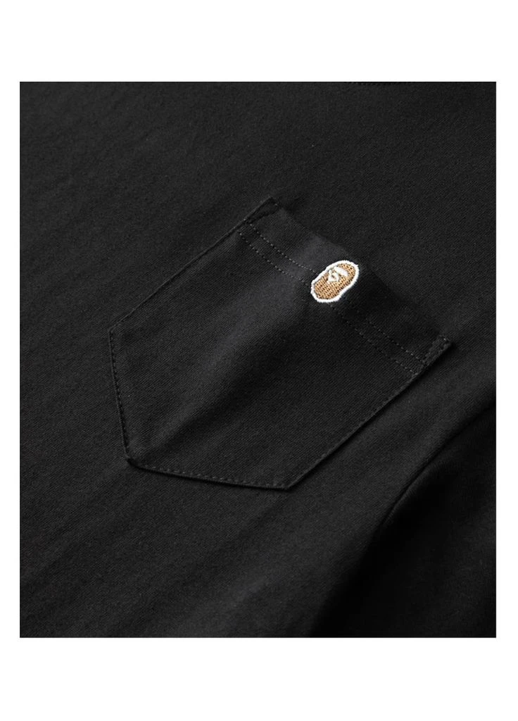 Черная футболка чёрная Bape A Bathing Ape Head One Point Pocket Black Tee Mens