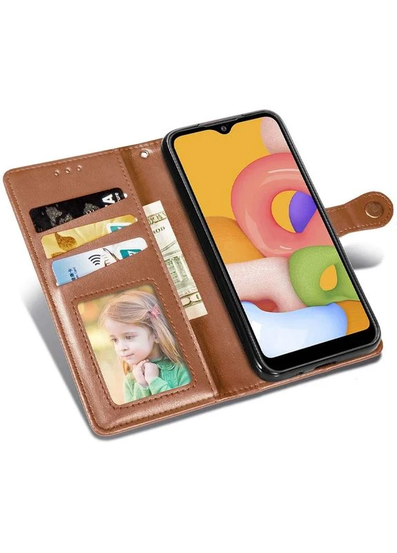 Чехол-книжка для Motorola Moto G05 искусственная кожа коричневый с подставкой 14,5х7,2 см No Brand Gallant (402064906)
