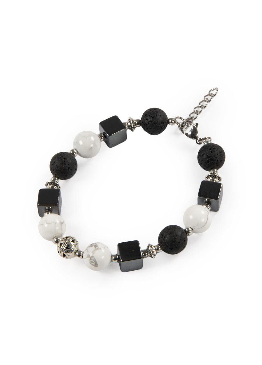 Браслет "Косовские мотивы" Гематит, Кахолонг, Лава 15 Fursa fashion (362138703)