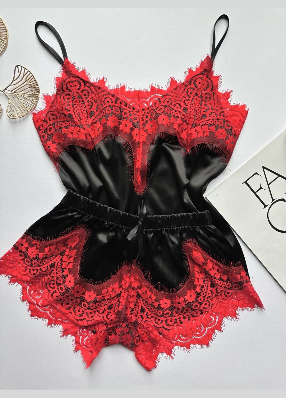 Червоний демісезонний піжама жіноча майка та шорти Exclusive