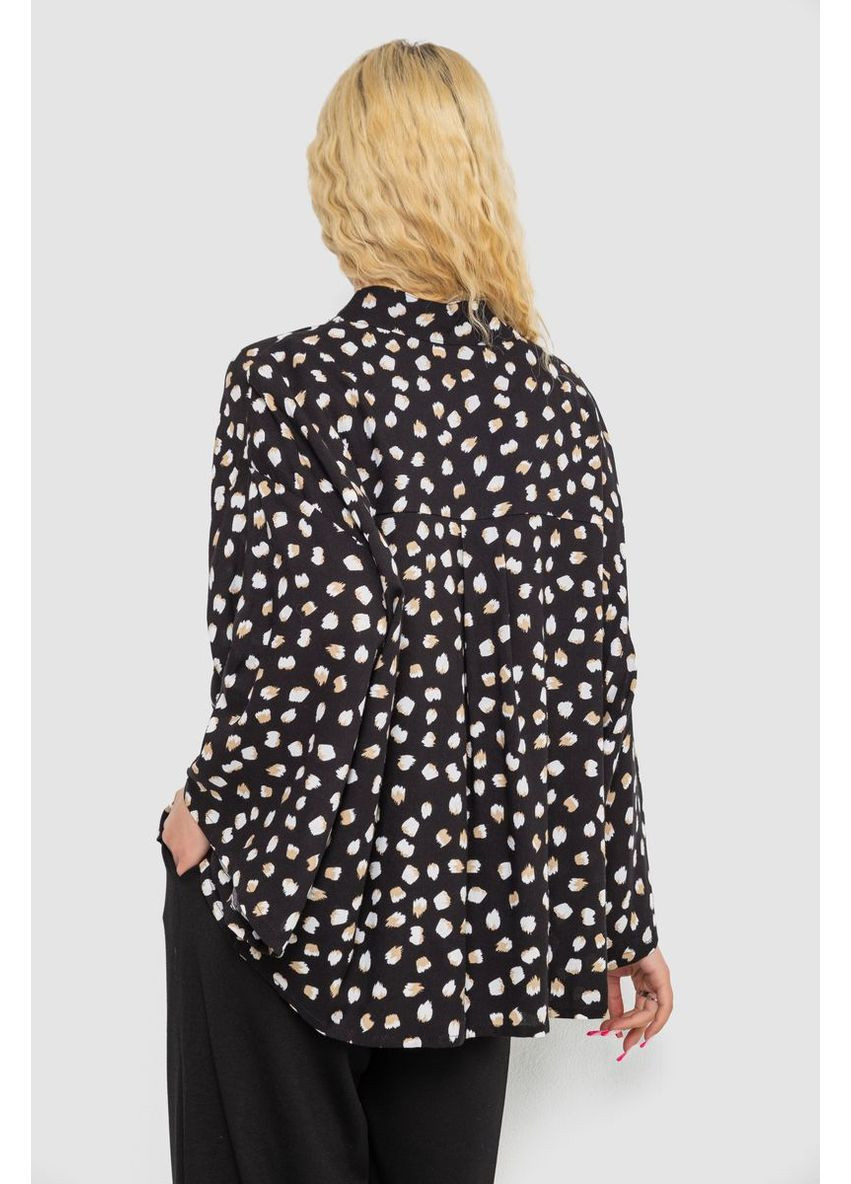 Чёрная рубашка женская свободного кроя с принтом Sport Line