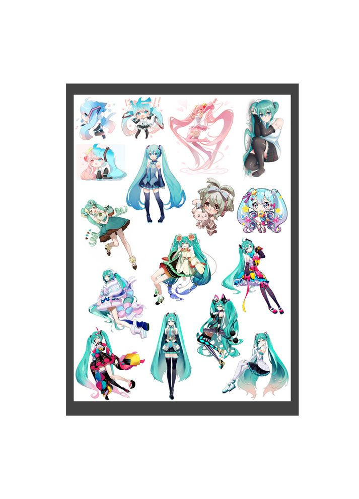 Стикеры наклейки аниме Мику Вокалоид А3 лист (stik_215) No Brand (326997041)