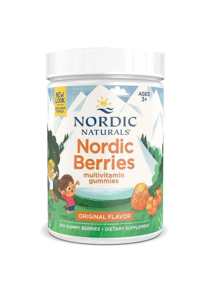 Витамины для детей от 3 лет Nordic Berries Multivitamin Gummies Оригинальные 200 жевательных Nordic Naturals (361117715)