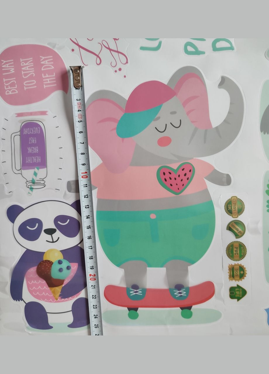 Наклейка на стіну, наклейки в дитячу Ззвірі на відпочинку Lost Paradise (лист 50 х 70 см) Б61-1 No Brand (302242496)