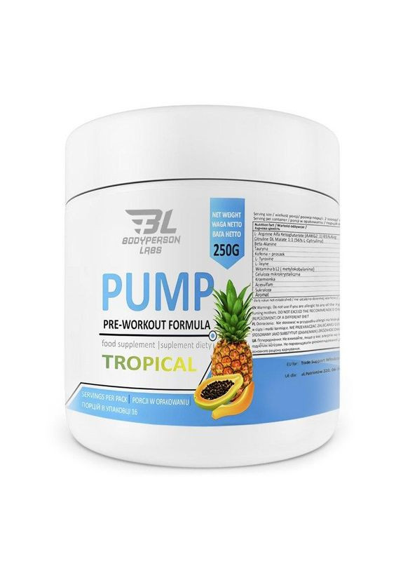 Pre-Workout Formula - 250g Tropical Bodyperson Labs (369397698)