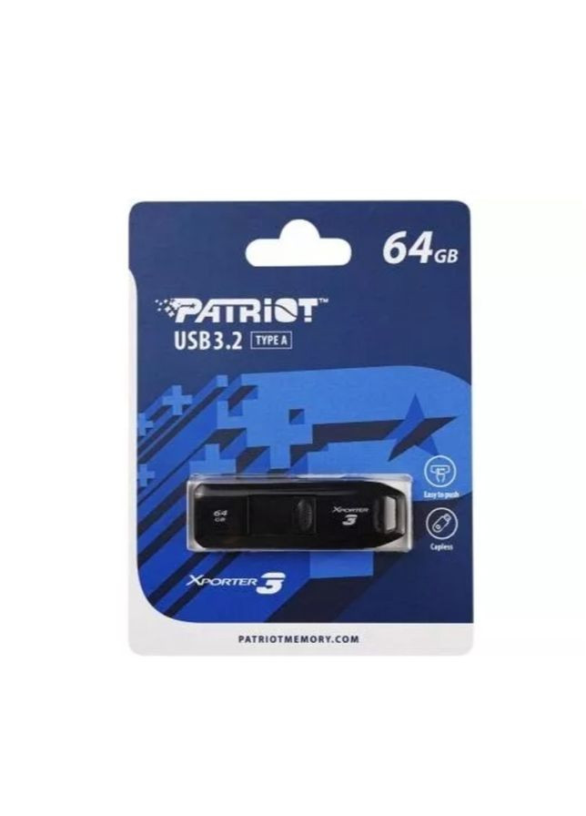 Флеш-накопитель USB 3.2 64GB Black (PSF64GX3B3U) Patriot Xporter 3 (357472644)
