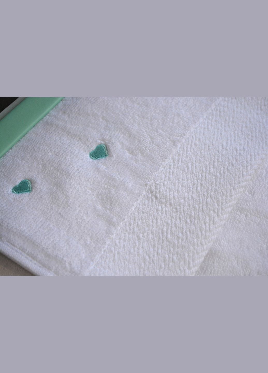 Подарунковий набір рушників, 3 шт. з вишивкою Kalpli Mint Moss білий