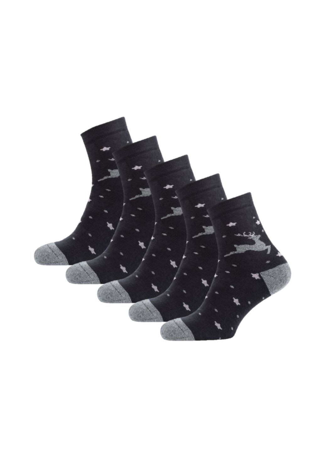 Темно-сірі набір (5 шт) жіночих махрових шкарпеток Siela (303731611)