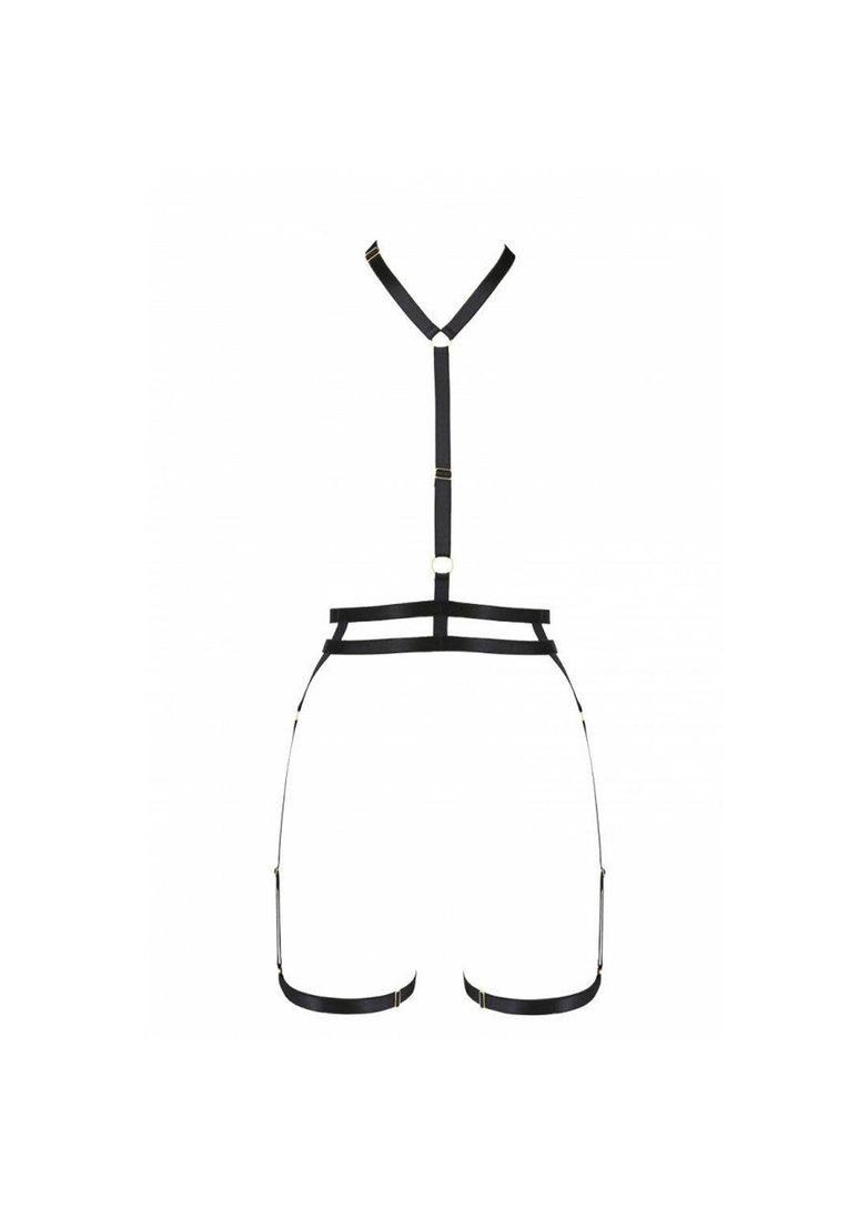 Черный демисезонный портупея-стрепы с двойным ремнем denira black l/xl - exclusive Passion