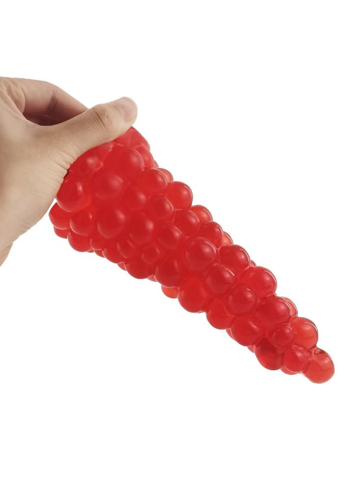 Анальні пробки FAAK, силиконовий фалоімітатор Виноград, анальна пробка, дилдо, на присосці, 16 см Червоний No Brand (314874614)