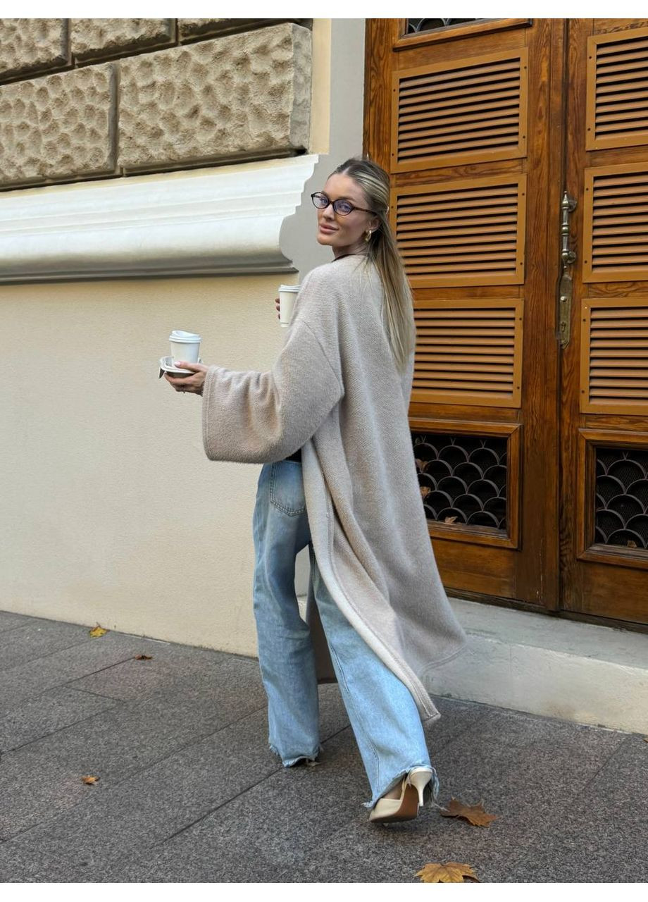 Кардиган Альпака подовжений фасон та широкі рукава Україна (362463799)