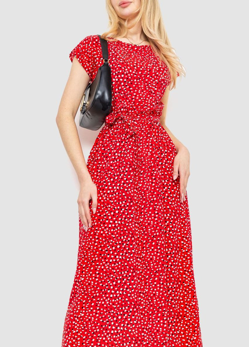 Червона сукня з принтом, колір молочно-бежевий, Ager